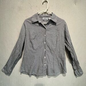 Anthony Richards Railroad Pin Striped Button Down Shirt Sz Small 100% Cotton
